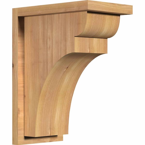 Ekena Millwork Yorktown Smooth Corbel w/Backplate, Western Red Cedar, 7 1/2"W x 12"D x 16"H COR08X12X16YOR01SWR - main